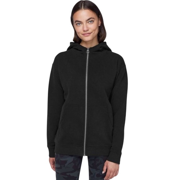 Tops - Lululemon x Peloton All Yours Full Zip Hoodie Black Oversized Scuba Sweatshirt 8